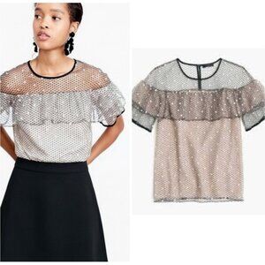 J. Crew Collection Edie top in Swiss tulle, NEW!